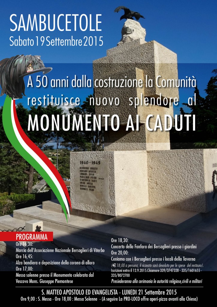 Locandina sambucetole monumento caduti