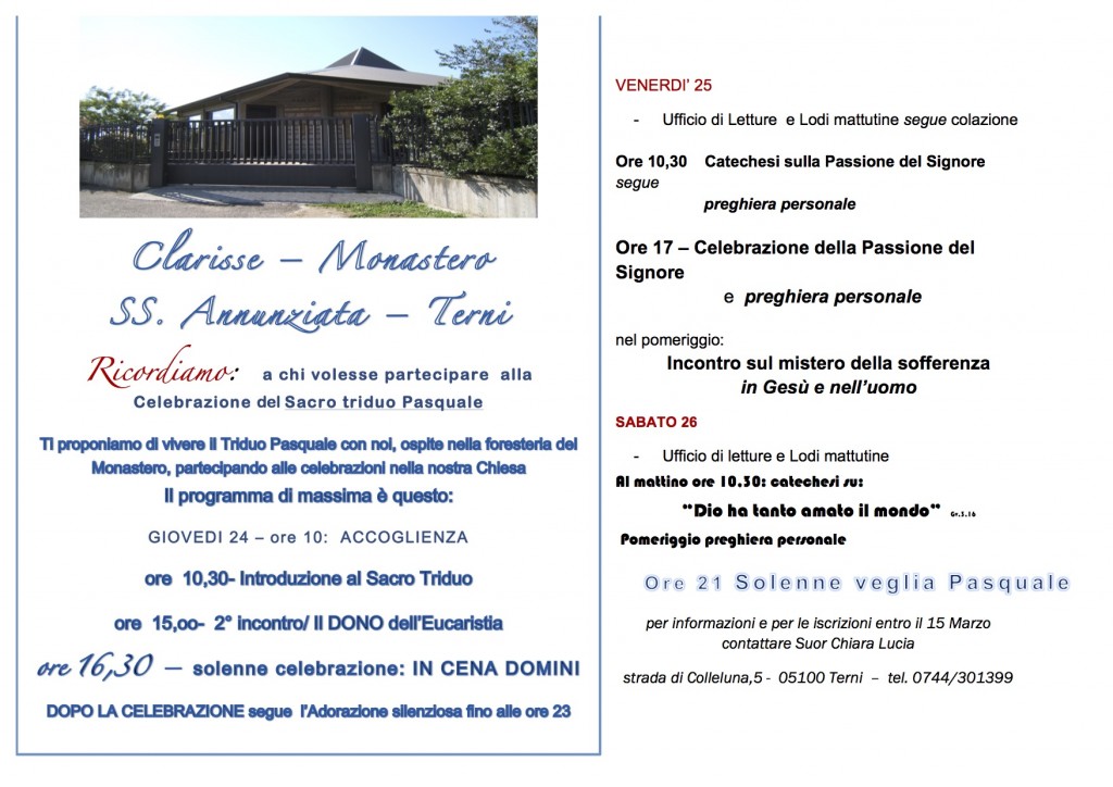 Clarisse - Triduo 2016 web